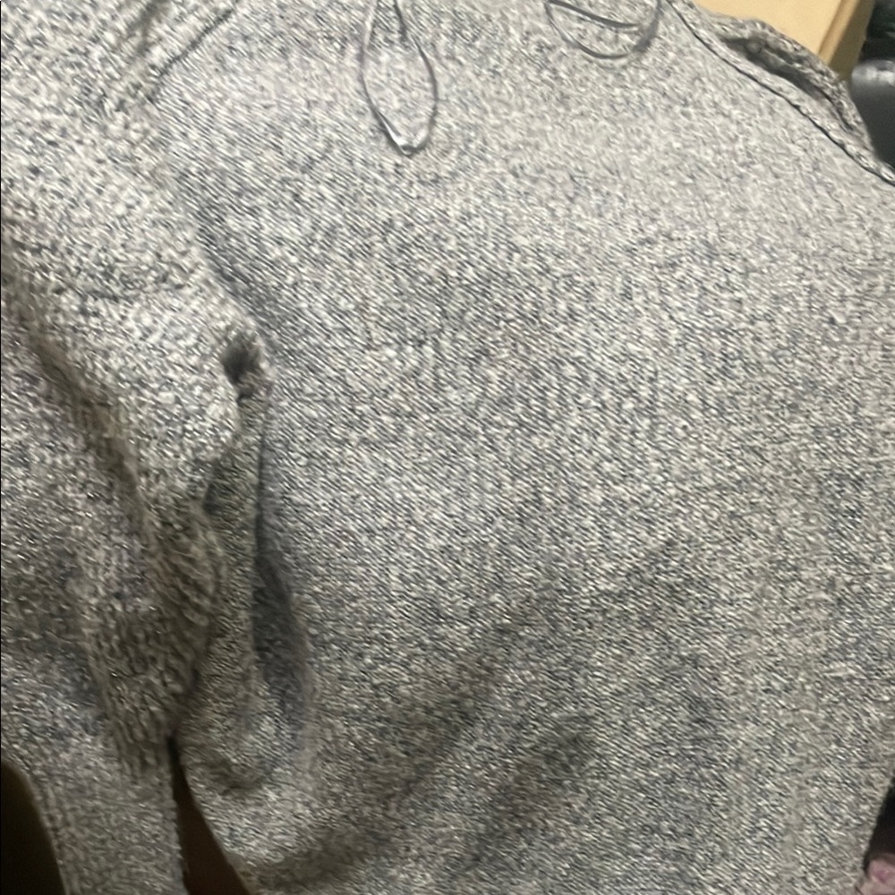 Cozy Gray Crewneck Sweater with Fine Knit Texture